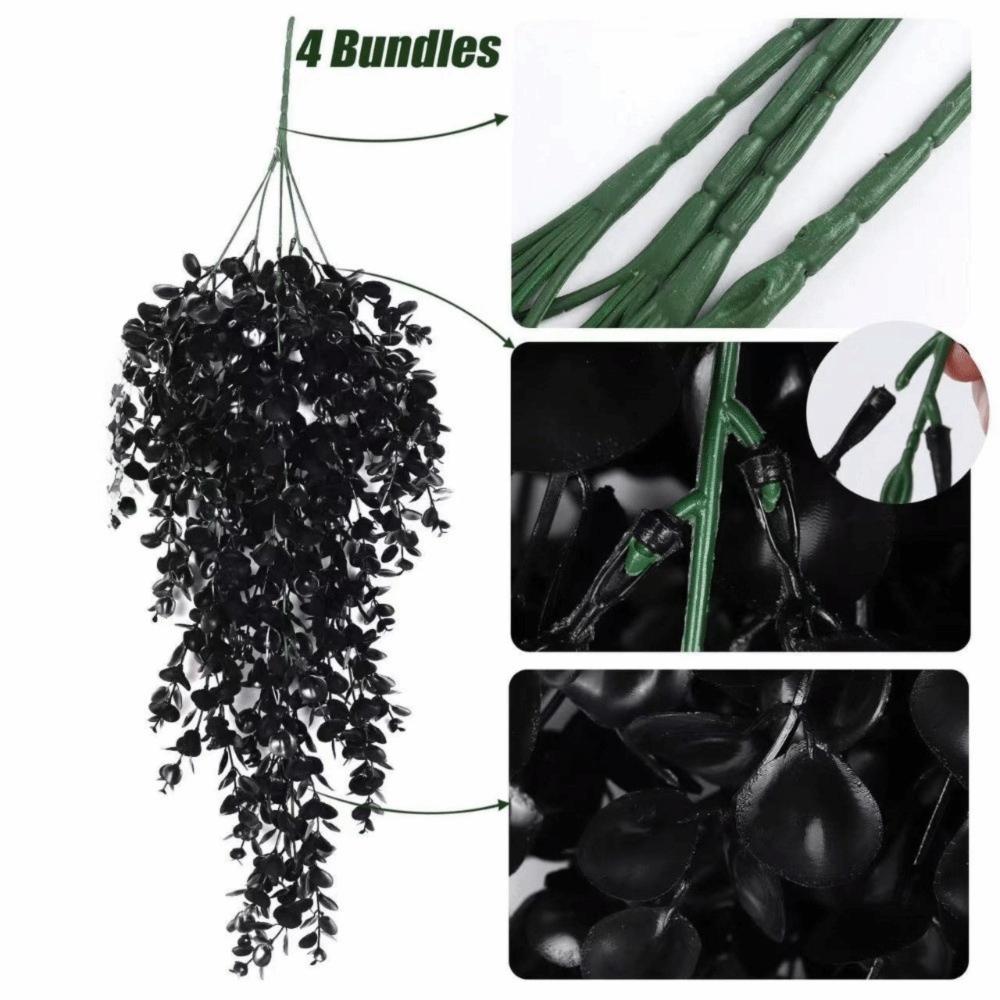 Black Artificial Vines Plants Plastic Leaf Fake Plants New Hanging Plants  Halloween Decoration
