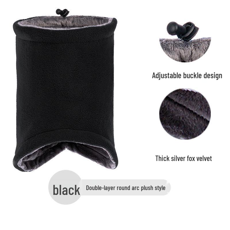 Унисекс зимний бафф для велоспорта с флисовой подкладкой - Регулируемый однотонный шарф One Size