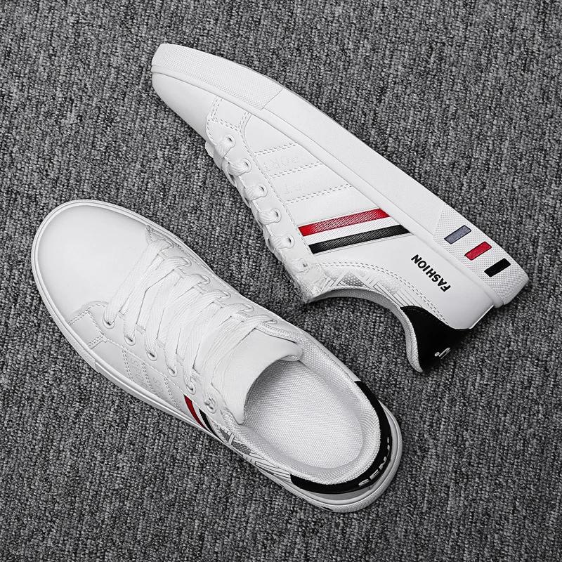 Men's Sneakers Casual Sports Shoes for Men Lightweight PU Leather Breathable Shoe Mens Flat White Tenis Shoes Zapatillas Hombre