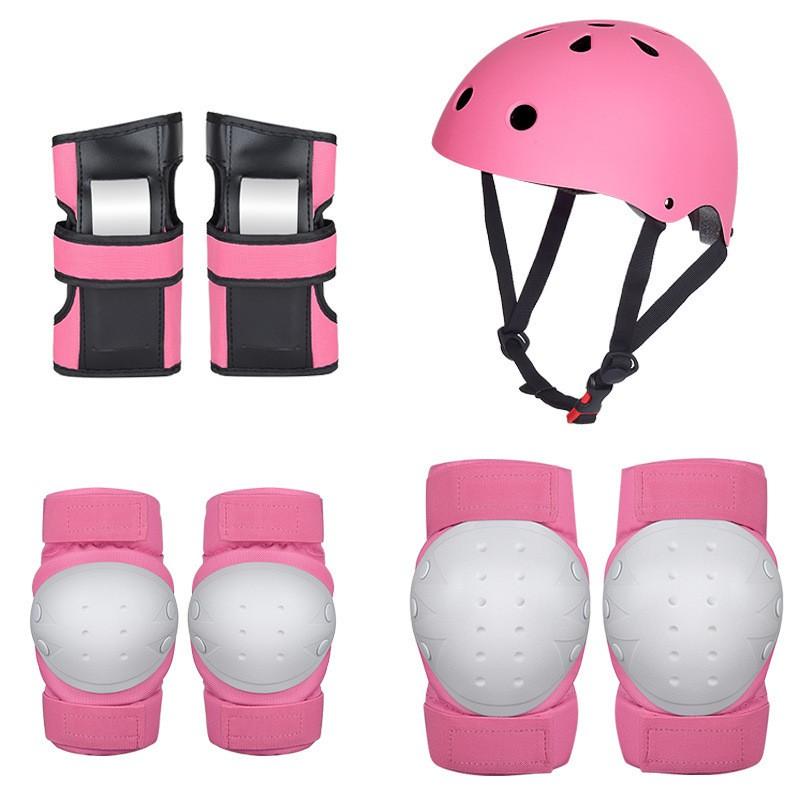 Cycling Protective Gear Set Adults Kids - Knee Elbow Wrist Guards 6-Piece Safety Equipment Bike Skateboard Scooter