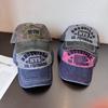 American Retro Baseball Cap Female Soft Top Letter Washed Old Cap Male Niche Personality Versatile Wide Brim Hat
