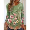 Spring and Autumn Round Neck Floral 3D Printed Top Fashionable Casual Long Sleeved Women's T-shirts