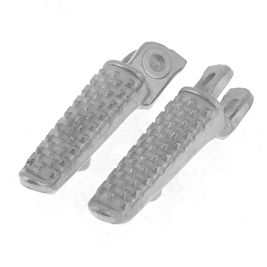 Uxcell Motorcycle Front Silver Compatible with Set of 2 and Pedals, Footsteps, Metal, Non-Slip, Tone, Honda, (Left Right)