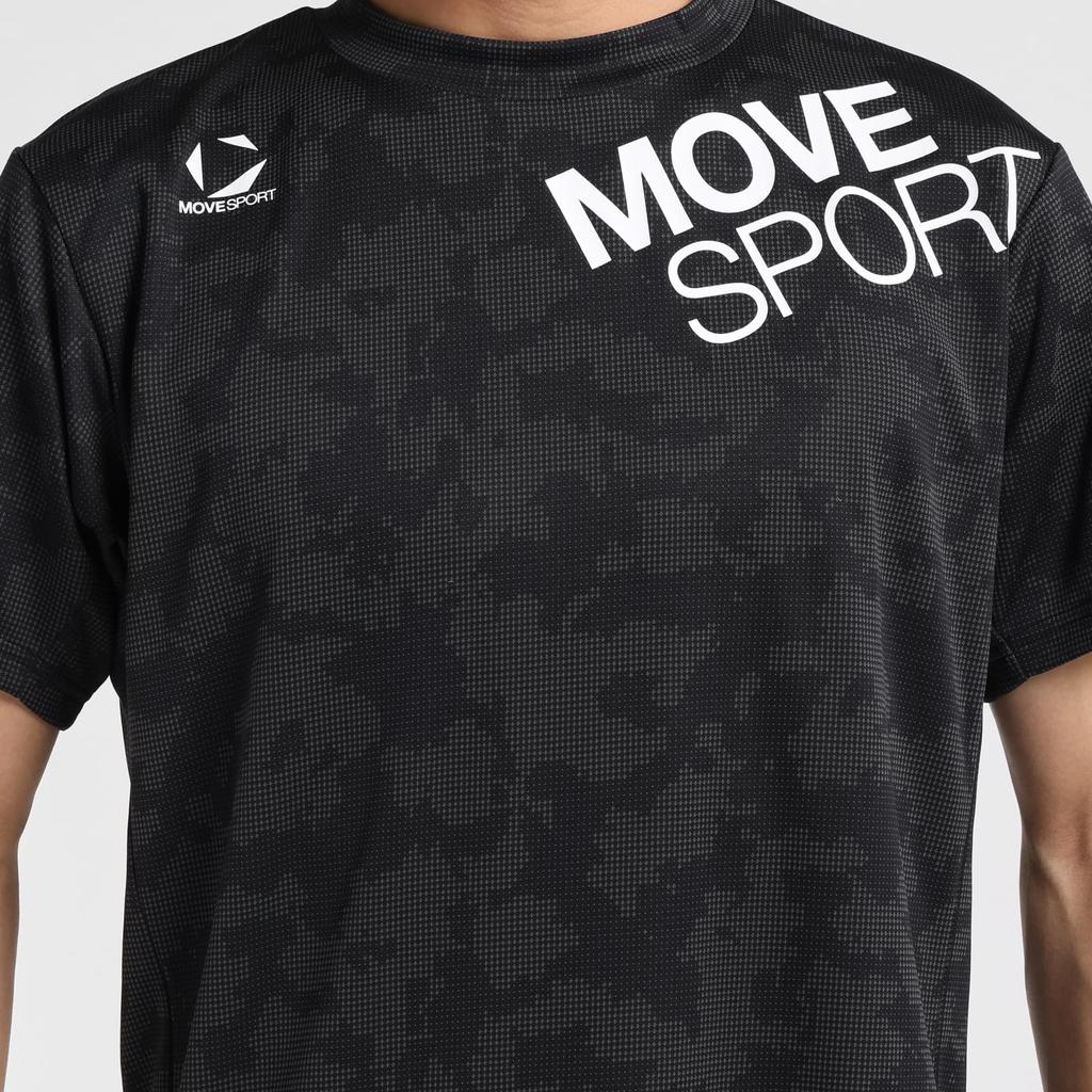 Move Sports Short Sleeve UV Training BK00 Men's T-Shirt, DESCENTE, Protection, Sweat-Wicking, Quick-Drying, Stretch, Shirt, (ST5SHTZ3MB)