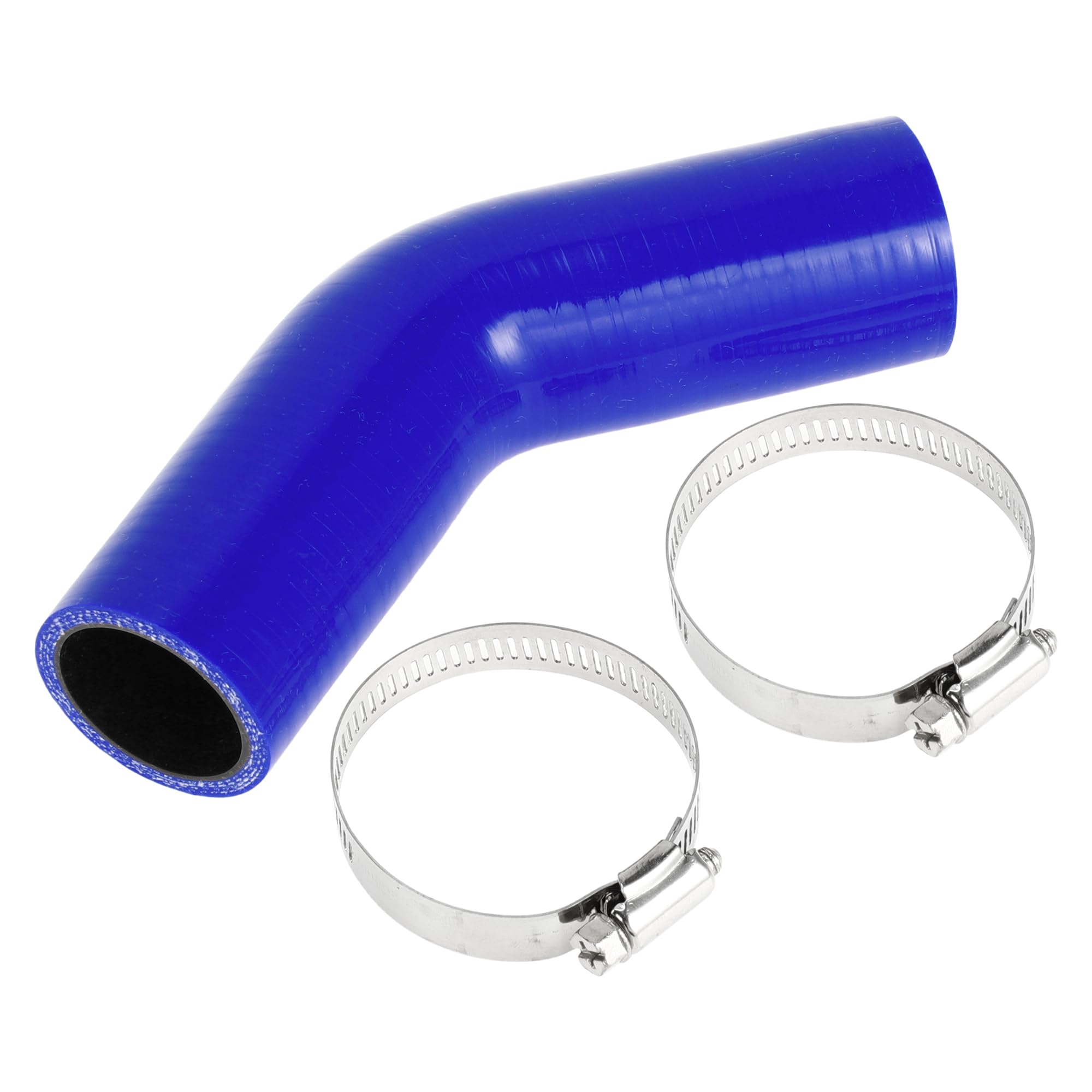 

X AUTOHAUX 1 комплект 35 мм/1,38 ID 90 мм/3,54 длина 45 градусов синий черный автомобильный силиконовый шланг с хомутом шланг универсальный 45° Length 90mm, Inner