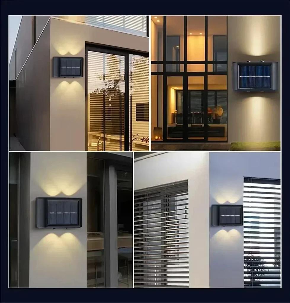 6-10 LED Solar Outdoor Wall Lights IP65 Waterproof Decorative Landscape Lamps for Villa Courtyard Fence Garden Terrace Lighting