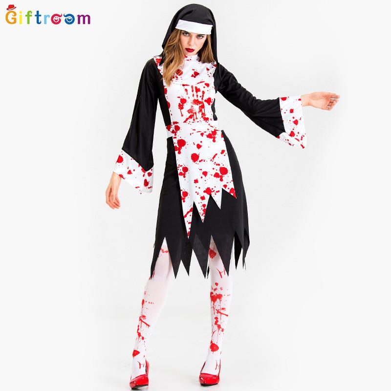 Themed Exquisite Halloween Adult Costume Featuring Devil Blood Witch Design Dress
