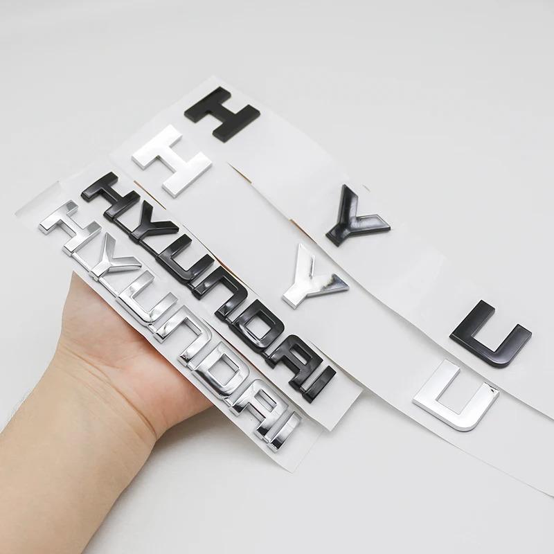 Hyundai I40 I20 Tucson Santa Fe Sonata Solaris Accent Elantra Venue ABS 3D Metal Car Trunk Badge Nameplate Letters Sticker vq1