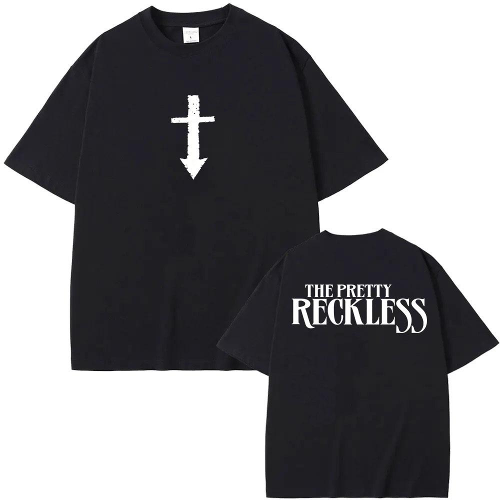 2026 Новая футболка The Pretty Reckless 100% Хлопок Футболки с графическим принтом Уличная мода Женские Мужские Повседневные С круглым вырезом Взрослые Топы Летние XS чёрный