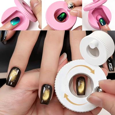 Multifunctional Rotating Cat Eye Nail Magnet Wide Light Glass Bead Effect Strong Automatic Nail Art Magnetic for Gel Nail Polish
