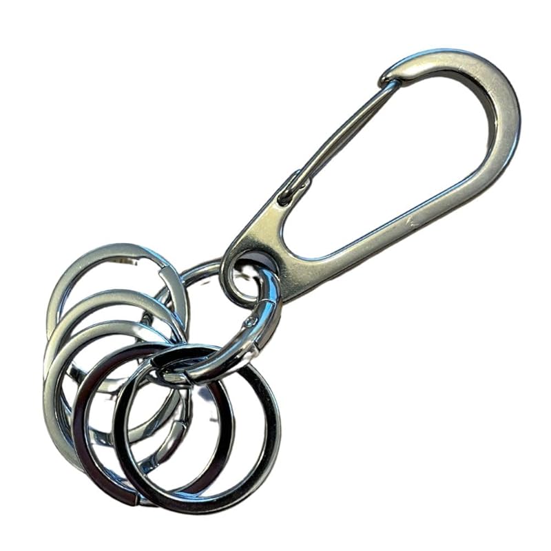 

[DAZUMA] key ring carabiner ring 5 consecutive key hook silver wallet chain key ring handmade 5 carabiners