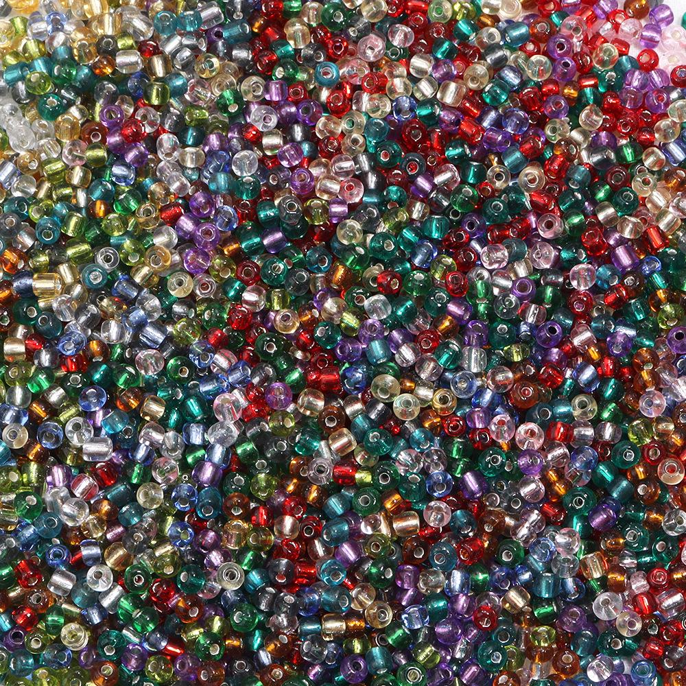 

Бисер из цветного стекла с серебряным покрытием, 4 мм, для изготовления браслетов и аксессуаров своими руками Diameter 4mm, Hole 1.2mm, 50g per pack