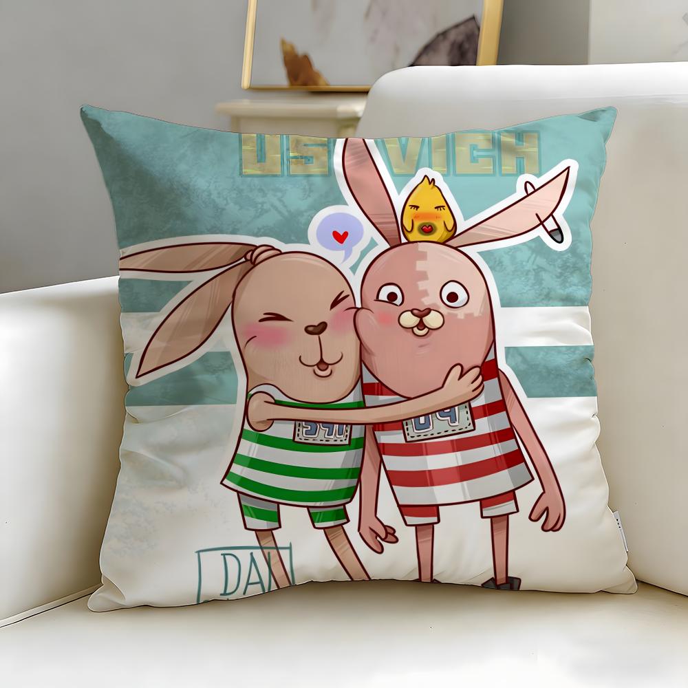 classic cartoon Usavich Cushion Cover Soft & Easy-Wash Pillow Case – Versatile for Couch, Bed, Travel and Office