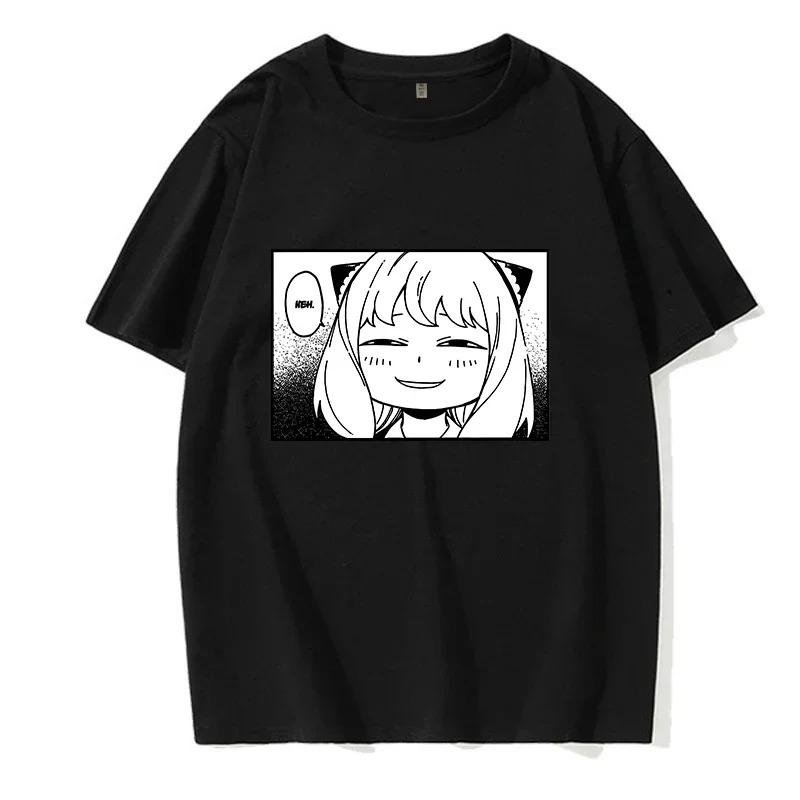 Y2k Shirt Anya Forger Spy X Family Anime T Shirt Kawaii Cartoon Mens_Women Tops Cotton Best Selling Round Neck Comfortable Soft