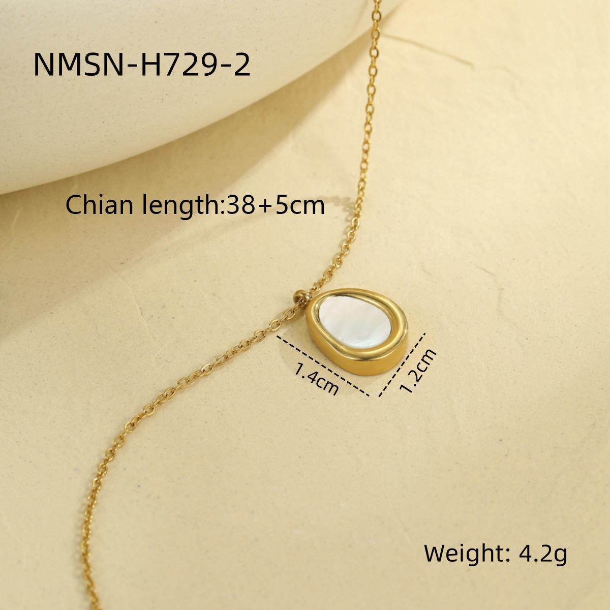 GEMCHIC Women s Stainless Steel White Shell Heart Geometry Design Choker Necklace Set