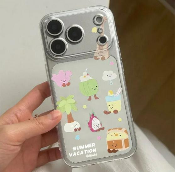

Coconut Tree Dragon Apple ProMax Space Clear Case XS 14 15 16 17 Transparent Cute Design 14Pro Precise Cutouts 14 Plus