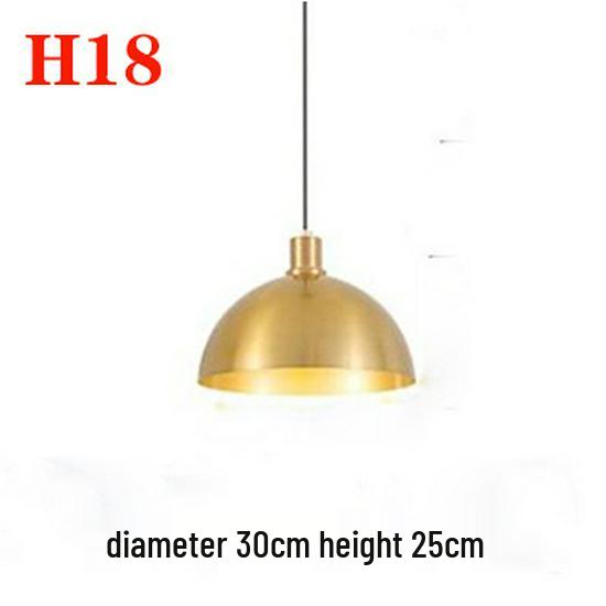 Nordic Gold Single Pendant Light for Bedroom, Bar, Café, or Shop