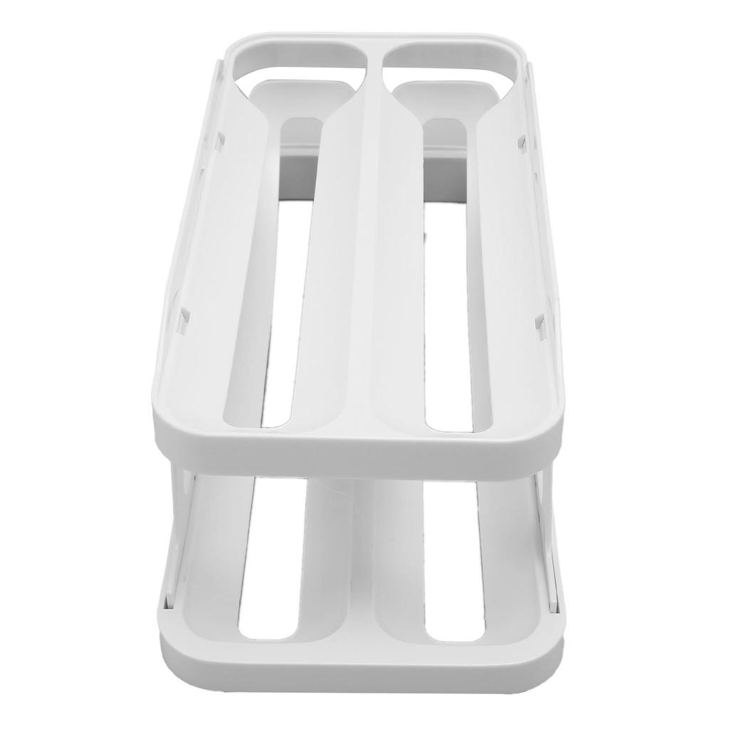 2 Tier Egg Dispenser Egg Holder Space Saving Rolling Eggs Dispenser   for Refrigerator Storage