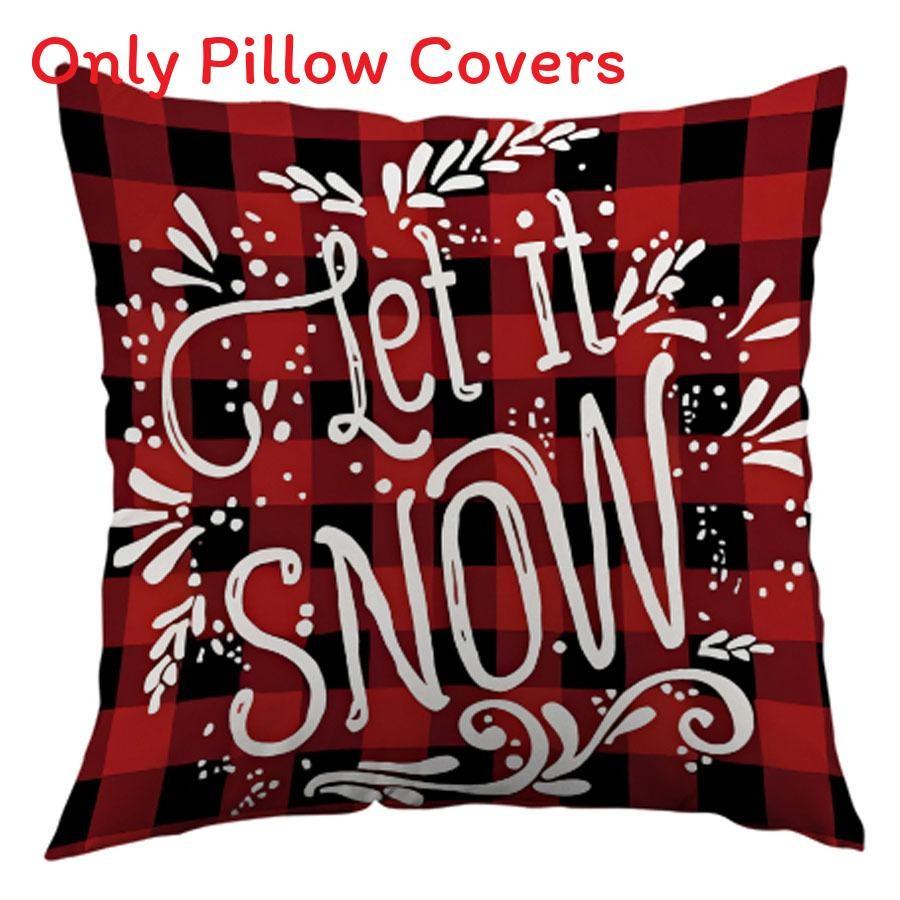 Christmas Decor Pillow Cover With Plush Material For Living Room Festive Decor