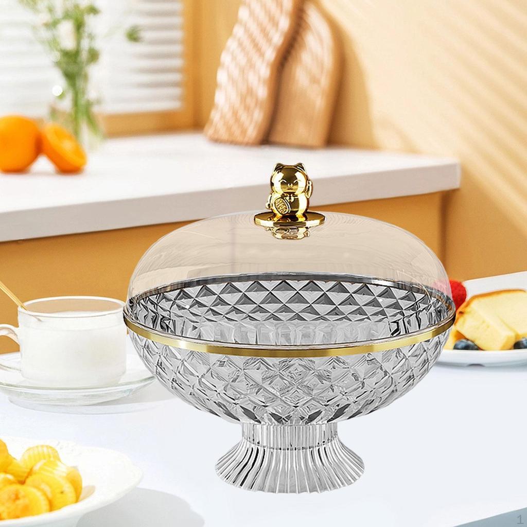 Elegant Fruit Display Bowl with Clear Cover And Drainage System