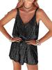 Spring and Summer Women's European and American Parties Sexy Sequins Suspender Dress Pure Desire Wind Sleeveless V-neck Beads Short