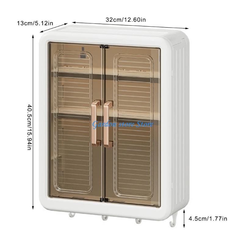 B0KB Wall Mounted Makeup Shelf Bathroom Skin Care Storage Cabinet Space Saving