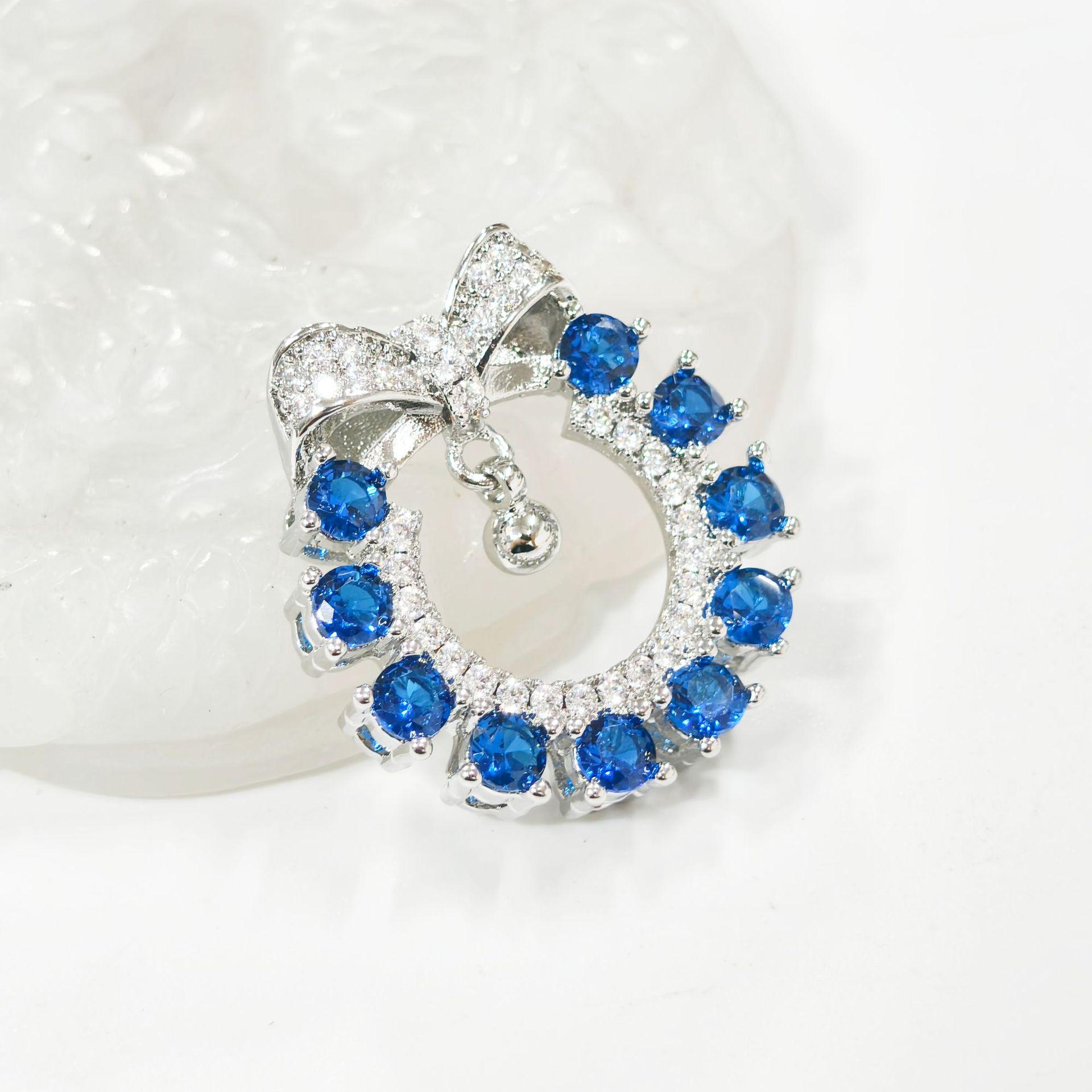 Gesi En Jewelry Bow & Flower Princess Pendant with Colorful Zircon