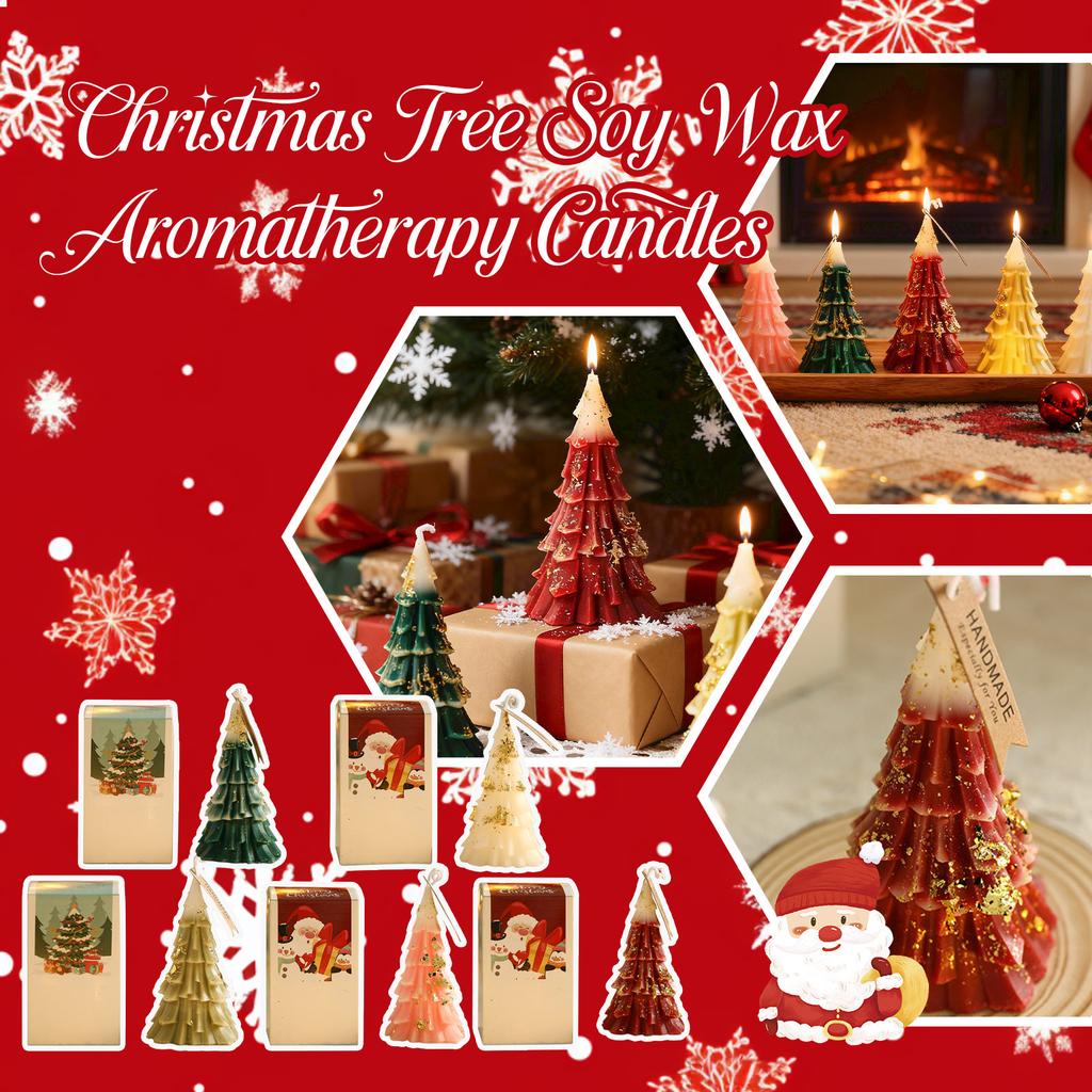 Christmas Tree Soy Wax Scented Candle Gold Foil Creative Gift Christmas Decoration Christmas Gifts