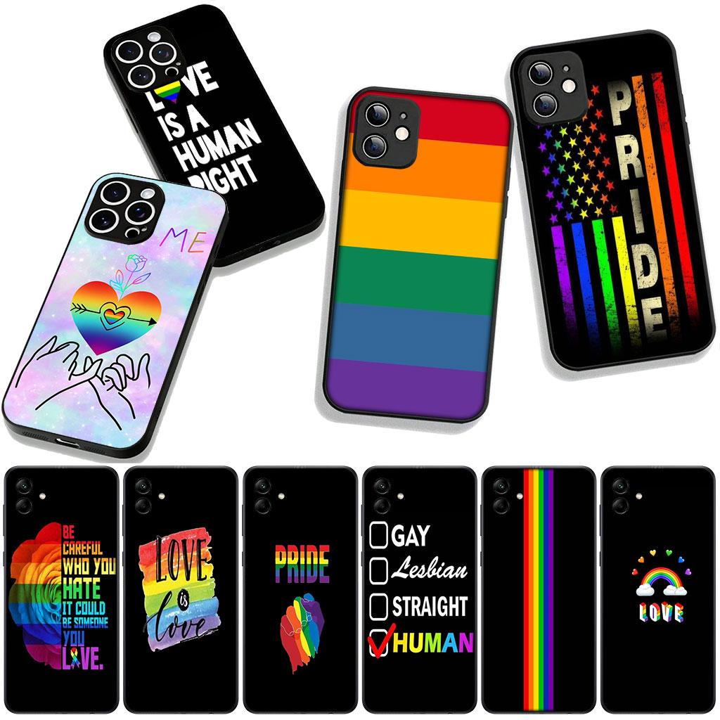 Love Is Love LGBT Rainbow Heart LGBTQ Case for Samsung Galaxy A36 A17 A26 A07 A35 A54 A53 A13 A33 A34 S8 S9 S20 S21 FE S10 Plus