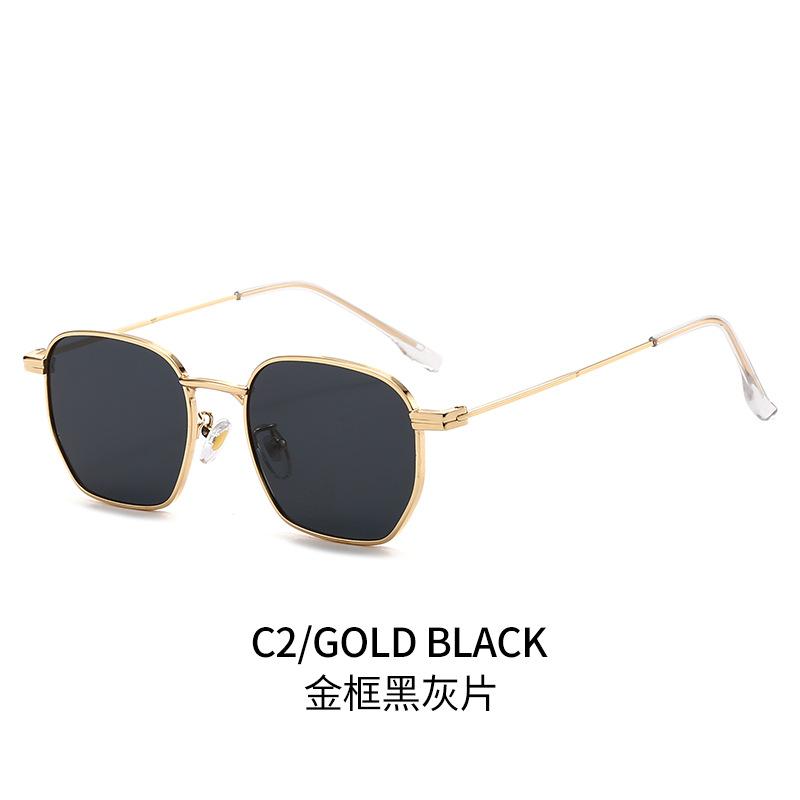 Stylish Metal Square Sunglasses for Women Men UV Protection Flat Lens Glasses Chic Trendy Look