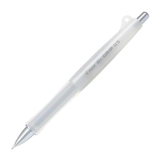 PILOT Dr. Grip Classic Mechanical Pencil, 0.5mm, Ice White (HDG50RIW) - Ergonomic, Shake-to-Write Mechanism