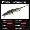 Hard Fishing Lures Sinking Minnow Swing Bait with 3D Realistic Eyes High-Resolution Body Details 12c