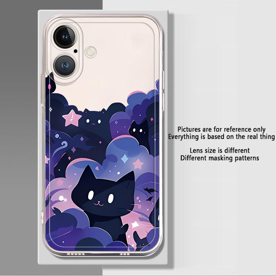 Cartoon Cat Soft Phone Cover Case for iPhone 17 Pro Max XS Max XR 14 Plus 11 16 15 Air 12 Mini 7 8 13 Pro