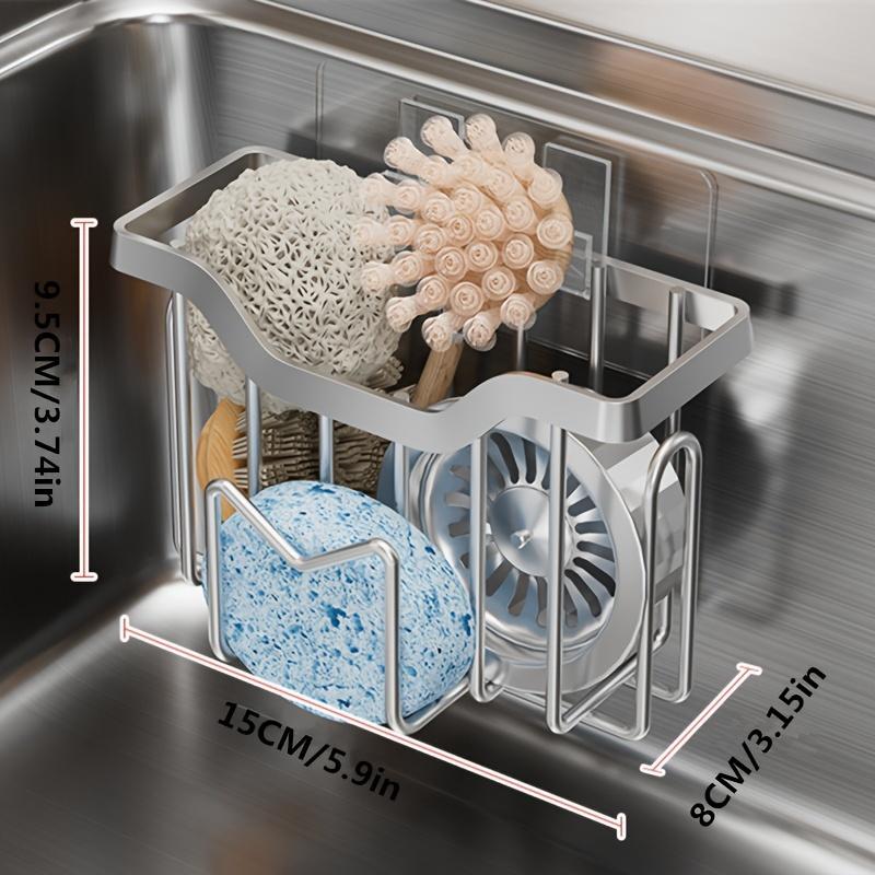 Stainless Steel Sink Drain Rack Dish Washing Cloth Pot Brush Storage Rack Stainless Steel Sponge Rack Drain Basket