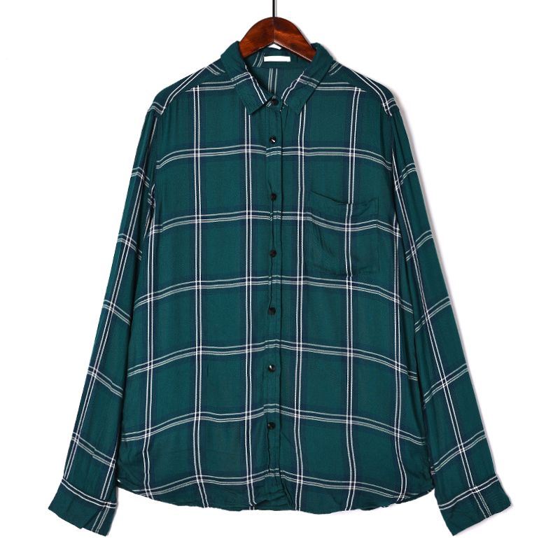 

Женская повседневная рубашка свободного кроя с длинным рукавом и застежкой на одну пуговицу Green S