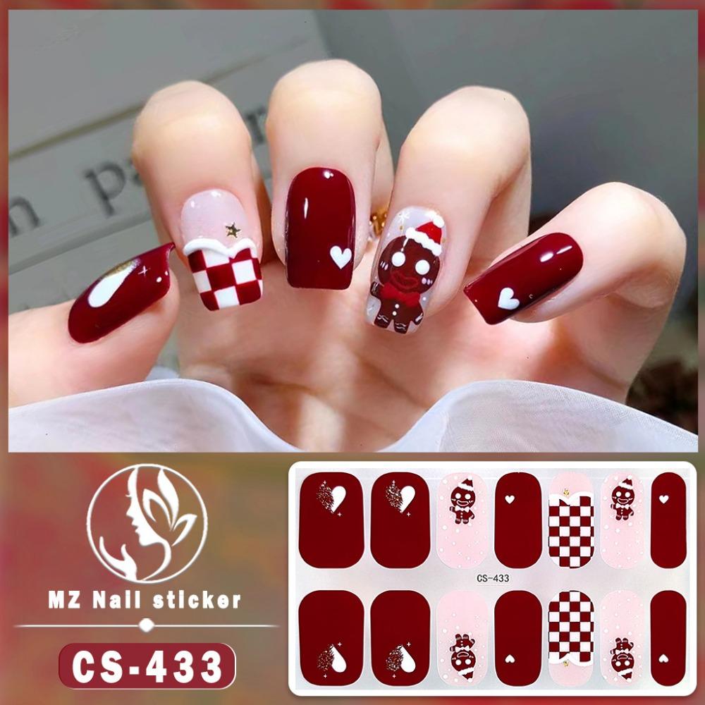 Christmas Waterproof No-bake Gel Nail Polish Film Full Sticker European and American Style Nail Film Sticker Nail Film Sticker