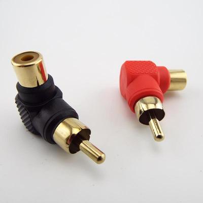 90 Derece RCA Erkek-Dişi Dik Açı Konnektör Fiş Adaptörleri M/F 90 Derece Ses Adaptörü Altın Kaplama