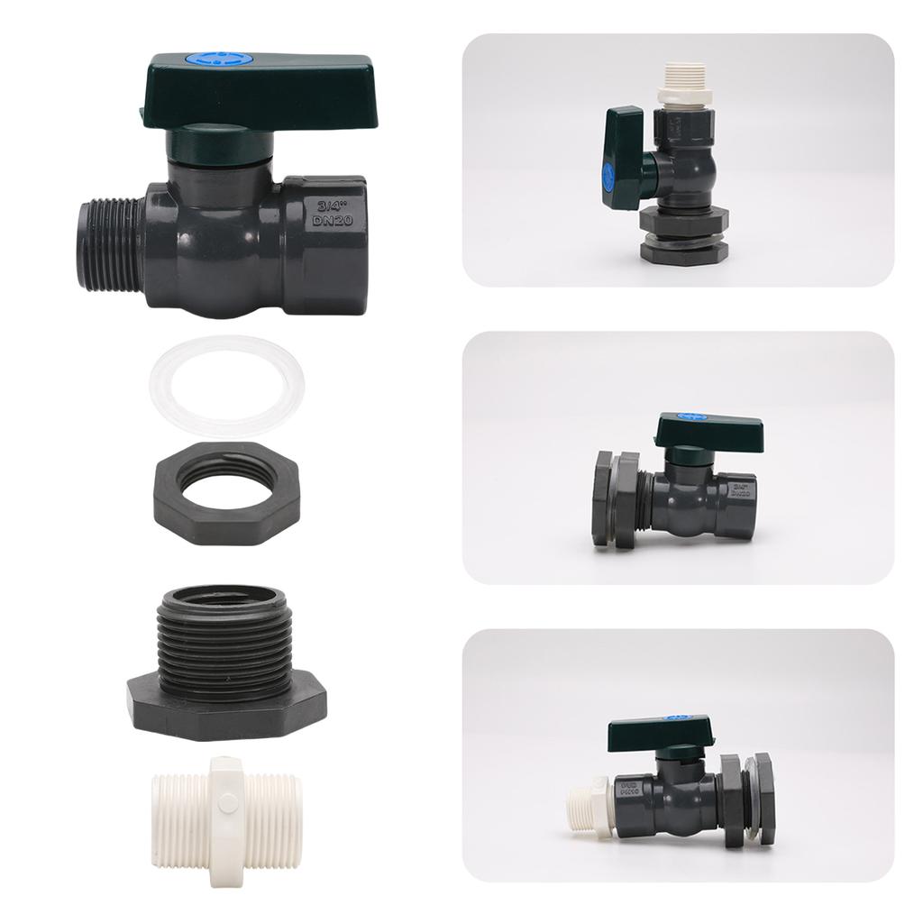 Durable Spigot Kit for Rain Barrels Quick Install Plastic Ball Valve Spigot Set for Home and Garden Water Systems