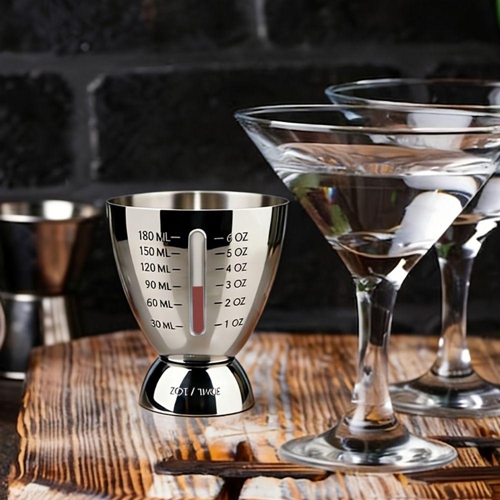 6 OZ/180 ML Eggs-Shaped Measuring Cup Stainless Steel Drink Spirit Jigger Measuring Tools