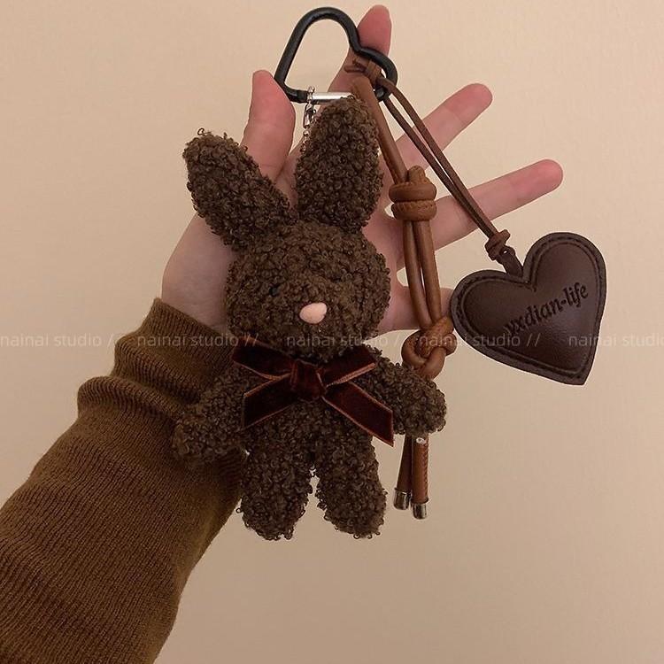 Плюшевый подвеска-кролик кожаный подвеска-сумка сердце мультяшная кукла милый брелок подарок серия miu