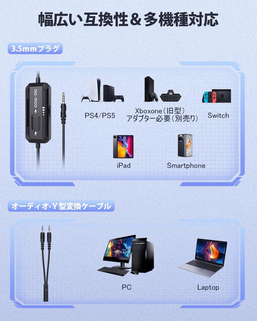 YPBDAN Gaming PS5 Noise Cancelling with Wired Gaming Deep LED Controller Stereo Headphones for FPS Compatible with Nintendo Xbox and Smartphones