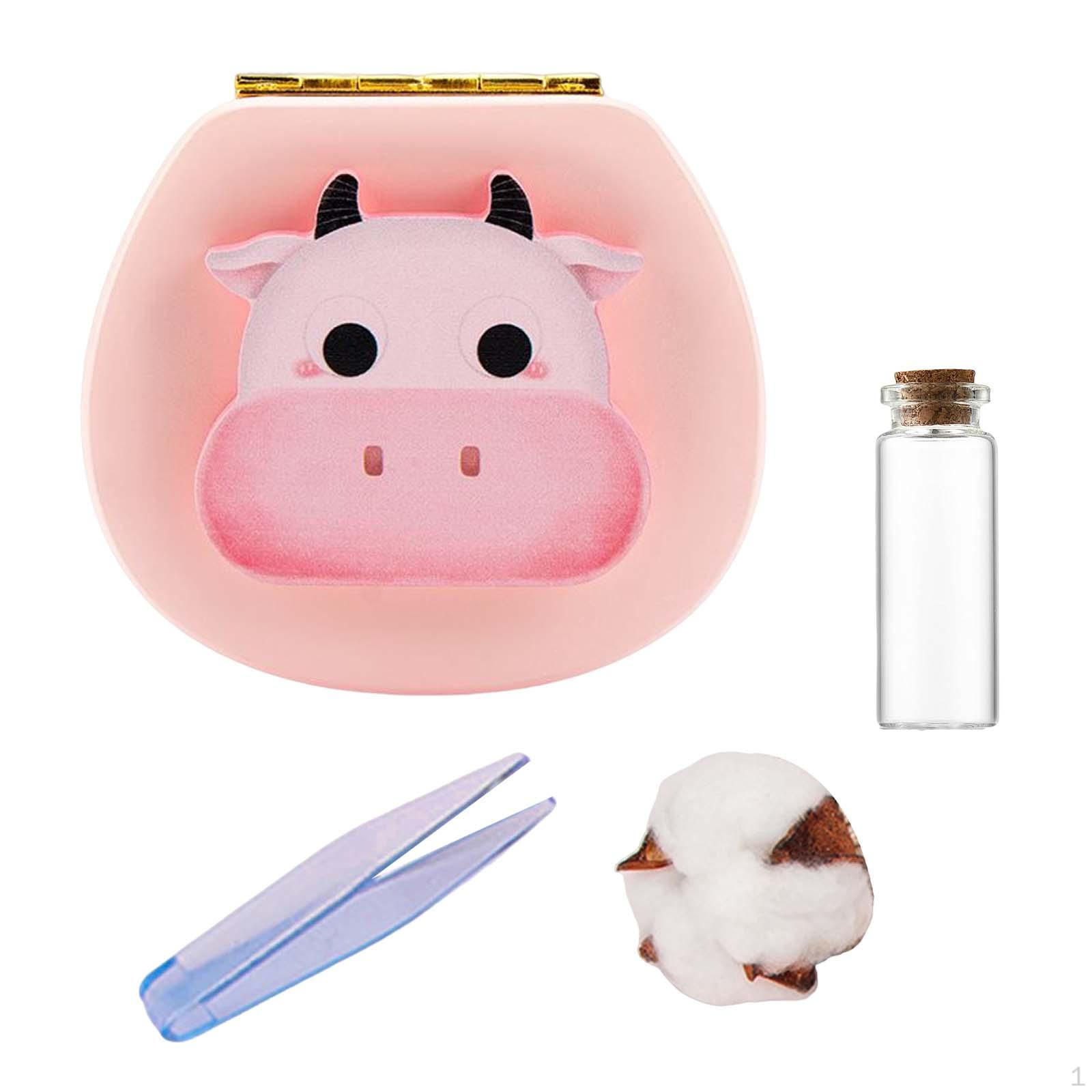 Коробка для хранения молочных зубов Подарок на День Рождения Органайзер Хранитель для Ребенка Cow Pink