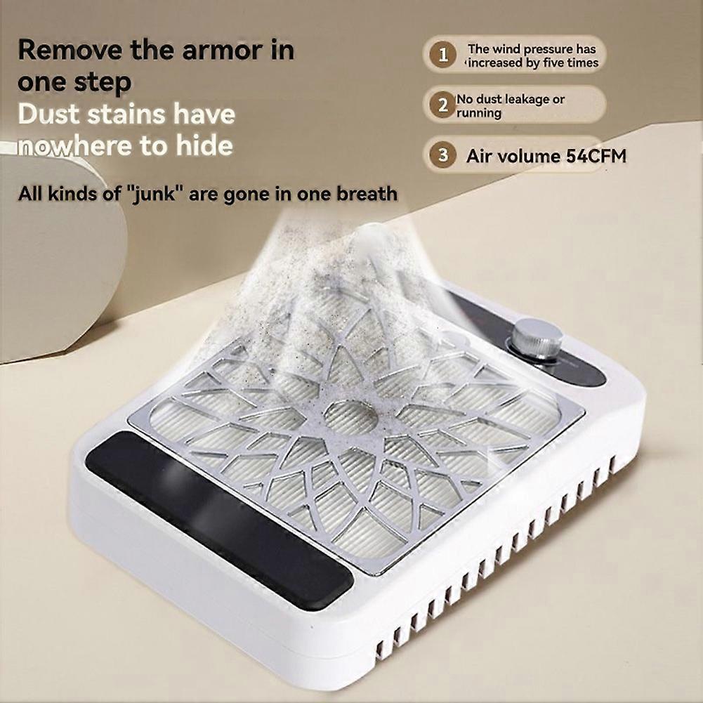 Nail Dust Vacuum Cleaner Nail Dust Collector Portable Nail Dust Collector No Dust Leakage Dust Filter EU Plug