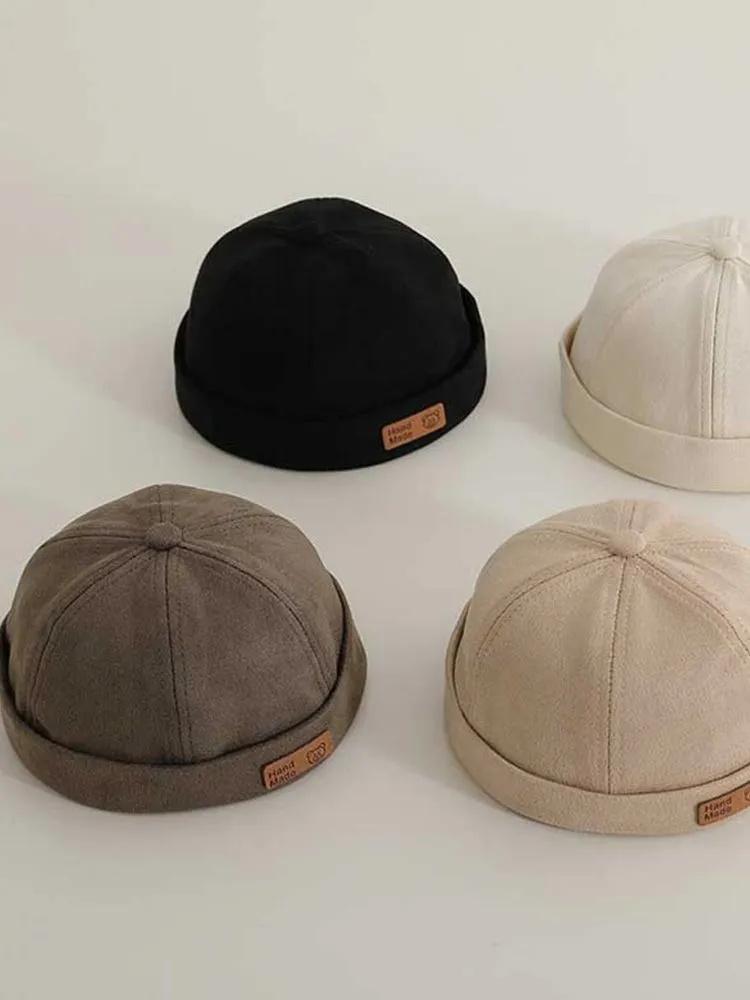 Children's with Leather Patch, Vintage Casual Hat for Kids Outings, Soft Cotton Lined