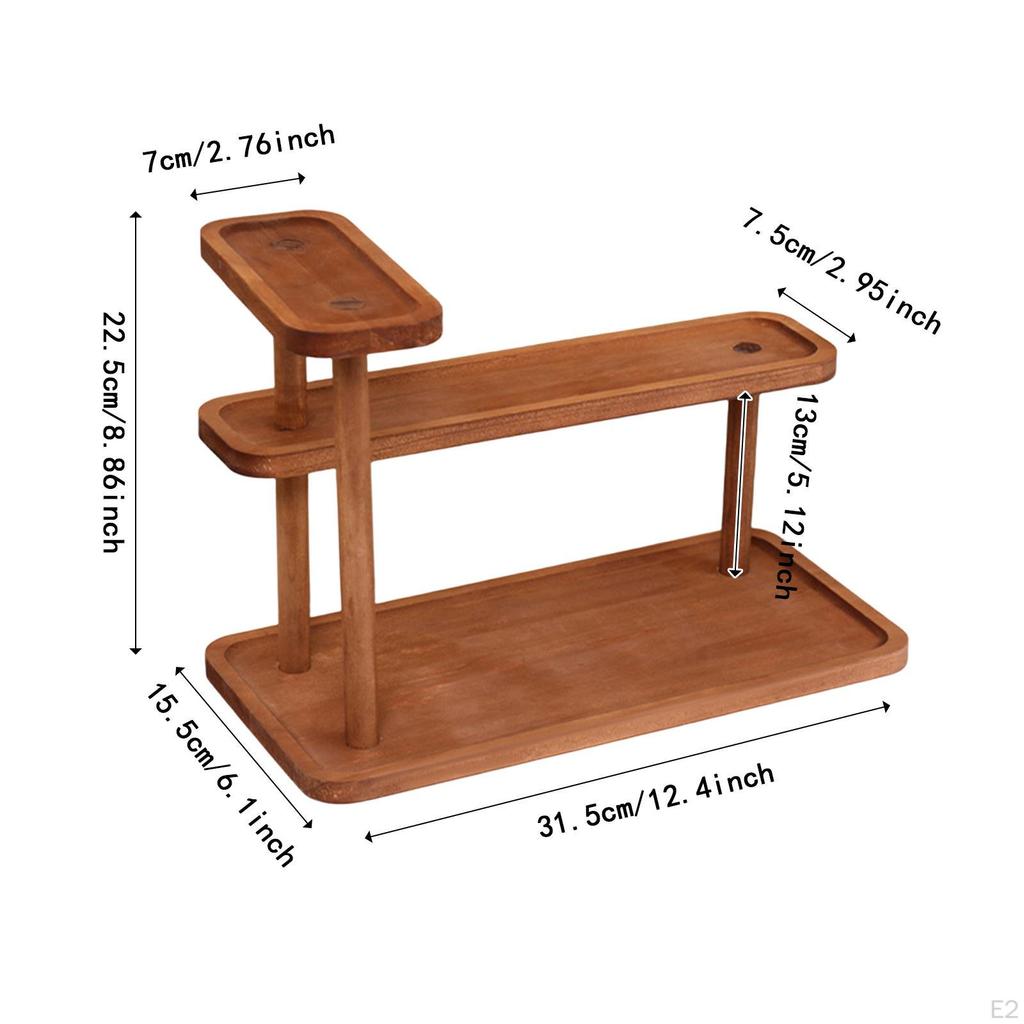 3 Tier Wooden Spice Rack And Makeup Holder for Various