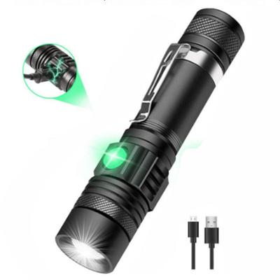 1PC USB Rechargeable LED Flashlight Super Bright 4 Lighting Modes Zoomable Aluminum Lamp Waterproof Camping Lantern