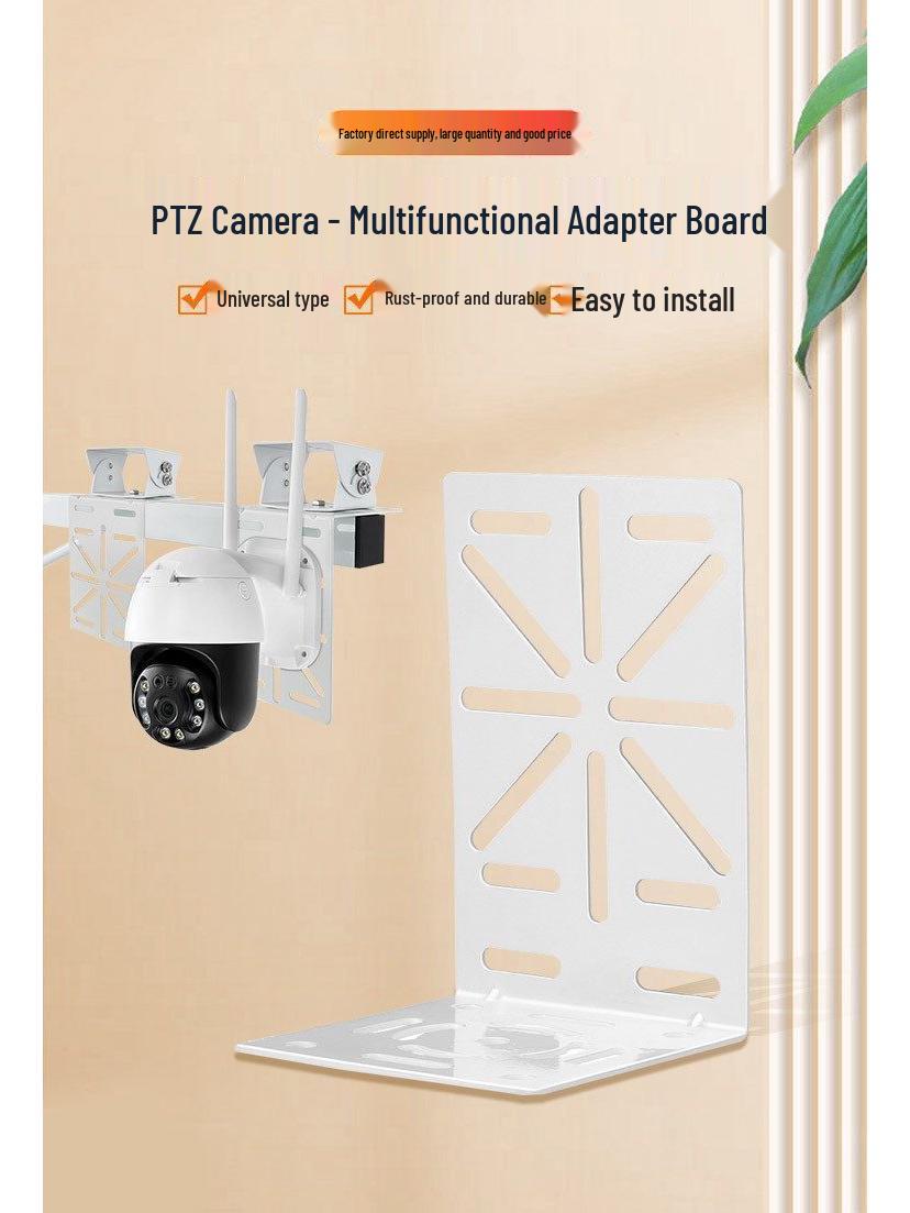 

Outdoor Sphere Camera Wall Mount Bracket with Horizontal Arm and Power Pole Clamp