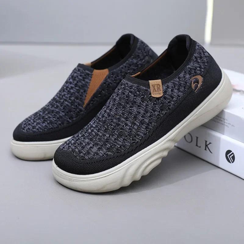 Women's Non-slip Walking Shoes Breathable Comfortable Soft Bottom Sneakers Round Toe Thick Bottom Loafers Zapatos Para Mujer