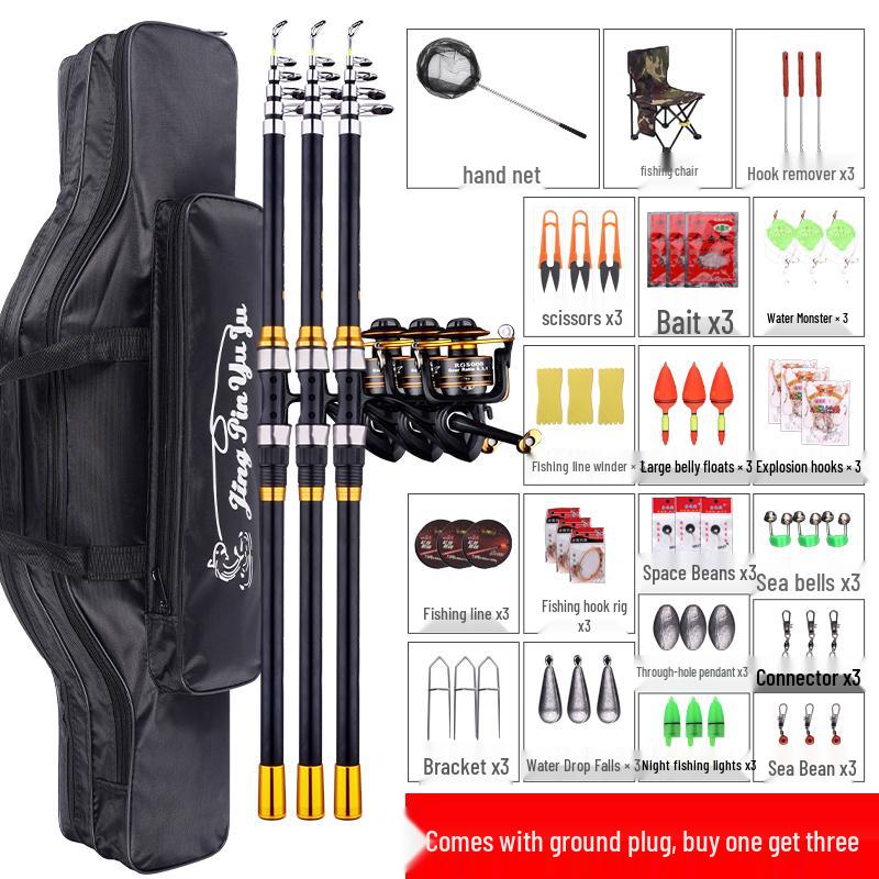 Ultra-Hard Sea Rod Set with Accessories for Long Cast Fishing