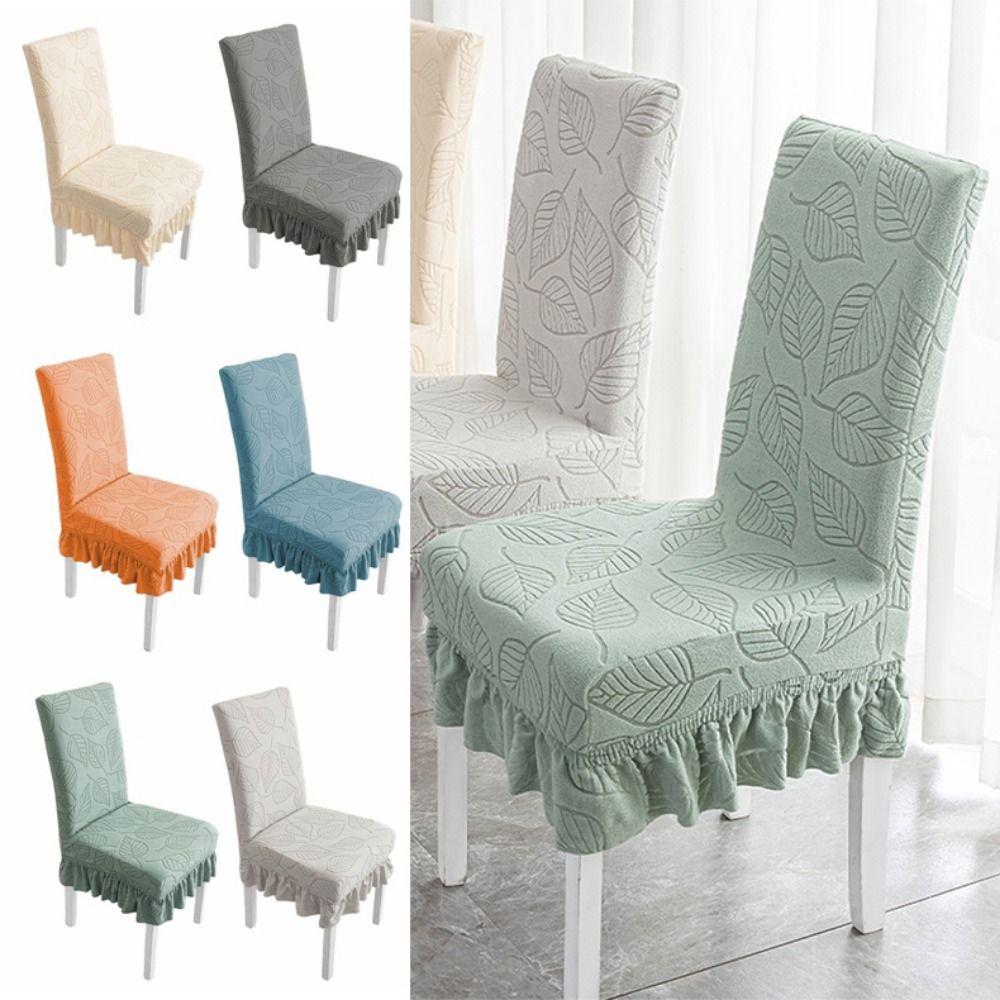 Leaf Pattern Dining Chair Cover Stretchable Seat Protectors  Wedding Banquet